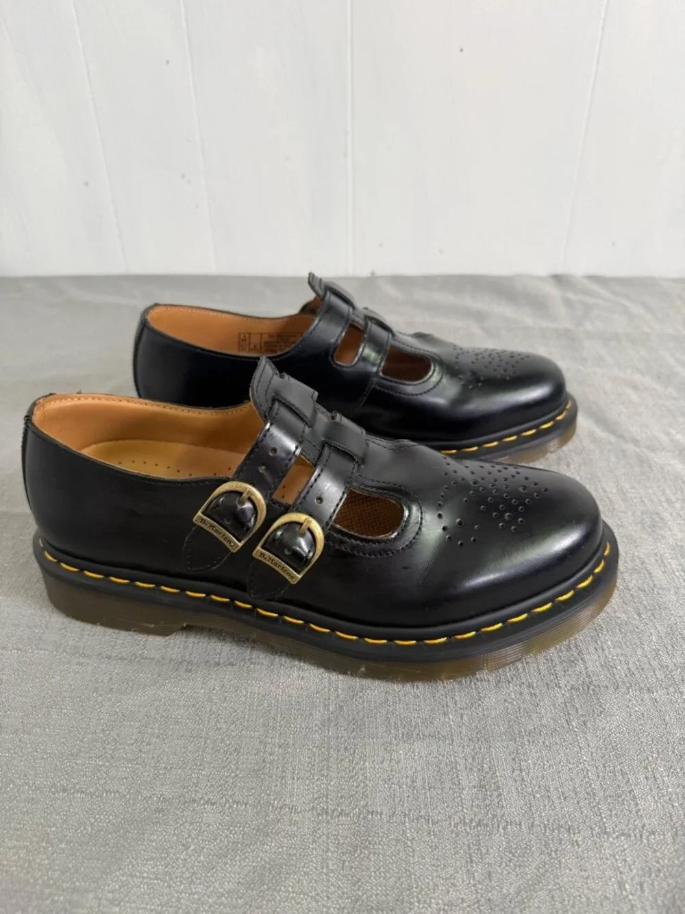 Dr. Martens Women’s Black Leather 12916 Mary Jane Buckle Round Toe Shoes Size 9L